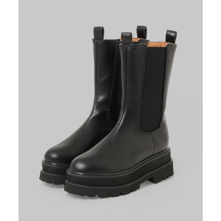 厚底ウェッジミドルサイドゴアブーツ 6cm厚底 minia | minia | 詳細画像4 