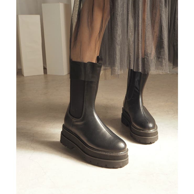 厚底ウェッジミドルサイドゴアブーツ 6cm厚底 minia | minia | 詳細画像11 