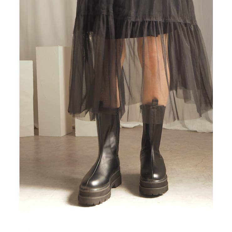 厚底ウェッジミドルサイドゴアブーツ 6cm厚底 minia | minia | 詳細画像12 