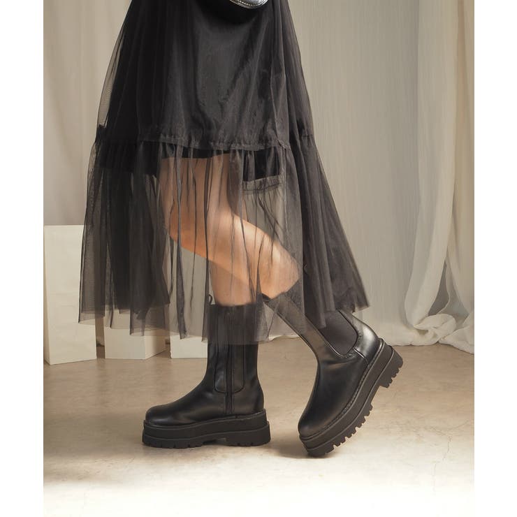 厚底ウェッジミドルサイドゴアブーツ 6cm厚底 minia | minia | 詳細画像13 