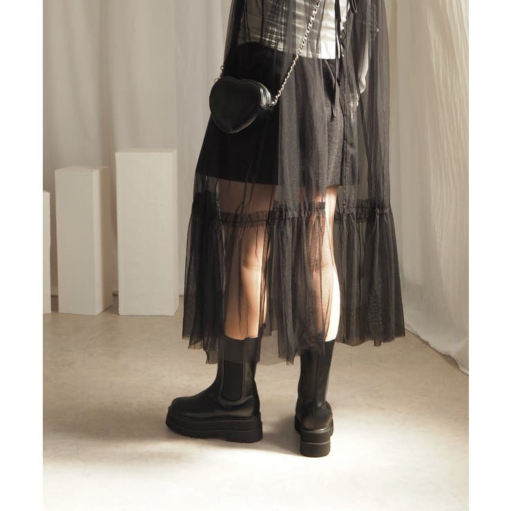 厚底ウェッジミドルサイドゴアブーツ 6cm厚底 minia | minia | 詳細画像15 