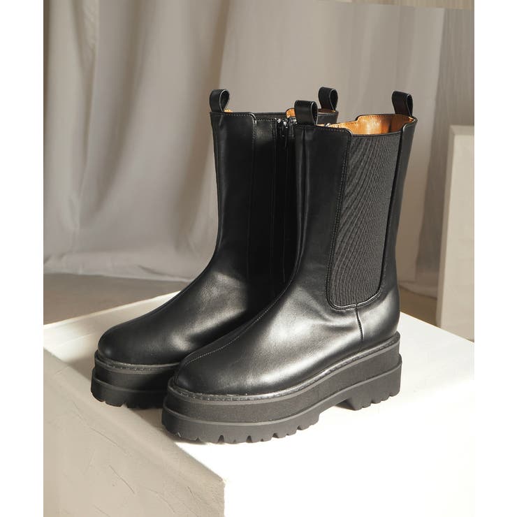 厚底ウェッジミドルサイドゴアブーツ 6cm厚底 minia | minia | 詳細画像17 