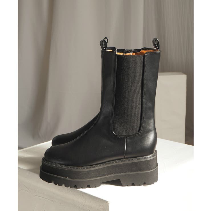 厚底ウェッジミドルサイドゴアブーツ 6cm厚底 minia | minia | 詳細画像21 