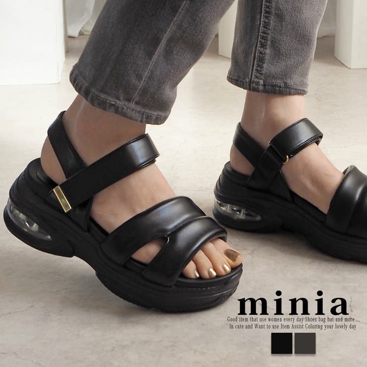ブラック | 厚底バウンスソールのクラウドパフスポサン 6 5cmヒール | minia