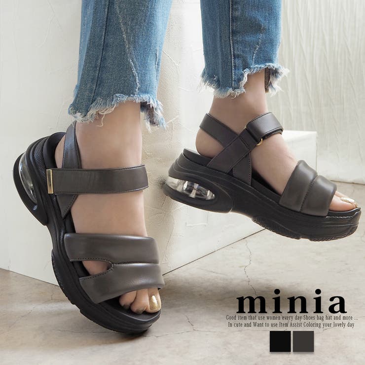 チャコールグレー | 厚底バウンスソールのクラウドパフスポサン 6 5cmヒール | minia