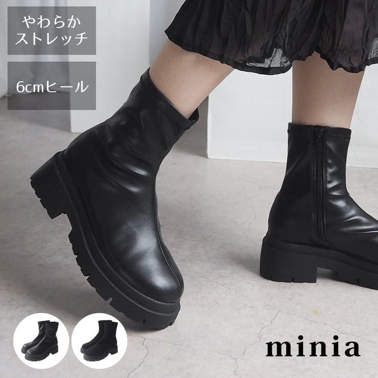厚底ショートブーツ 6cmヒール minia | minia | 詳細画像1 