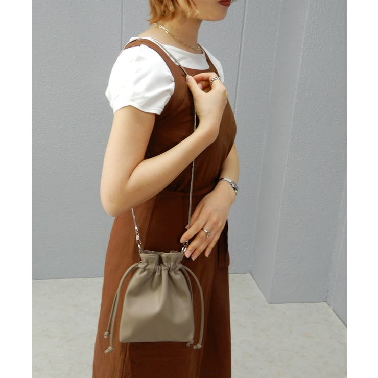 スネークチェーンのミニ巾着ショルダーバッグ 2WAY minia[品番