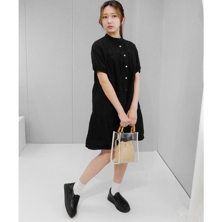 バンブーハンドルのクリアミニショルダー ハンドバッグ2WAY minia | minia | 詳細画像18 