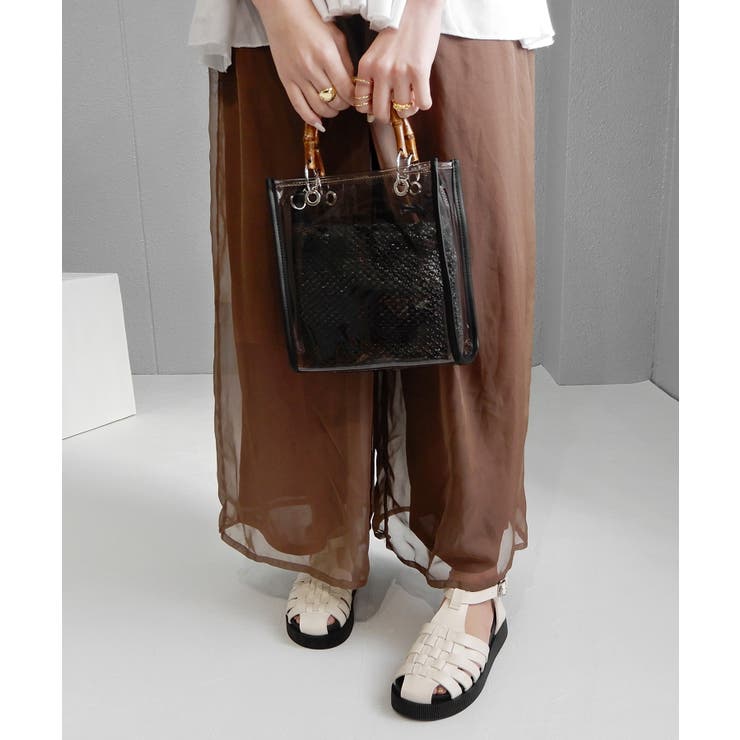 バンブーハンドルのクリアミニショルダー ハンドバッグ2WAY minia | minia | 詳細画像41 