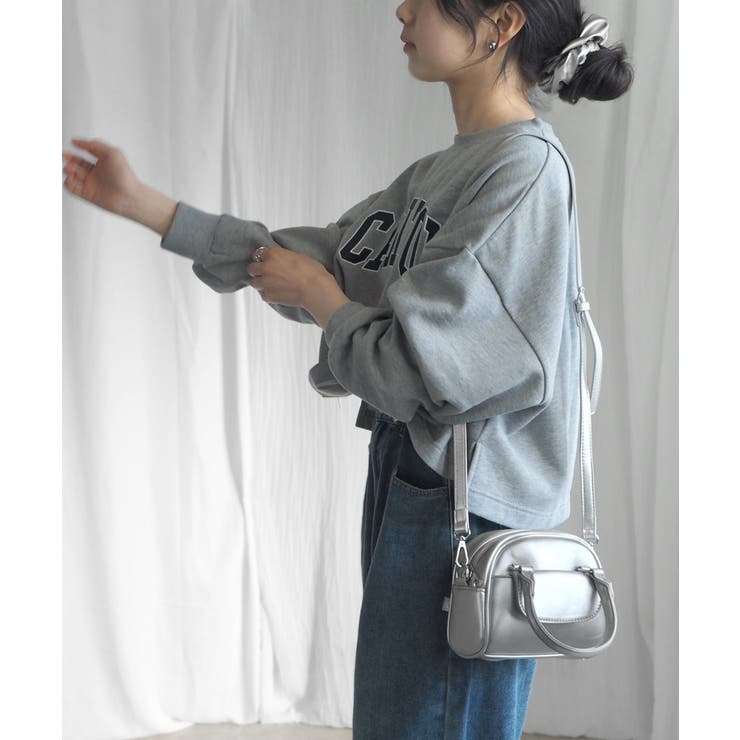 シルバー | フラップポケットミニボストン minia ハンドバッグ | minia