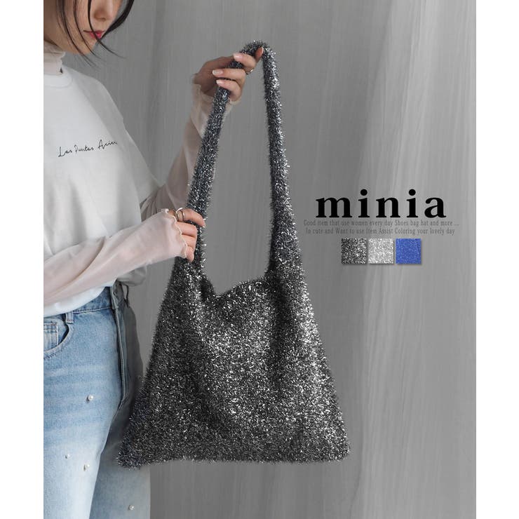 ラメシャギーニットトートバッグ[品番：ASNS0000918]｜minia（ミニア