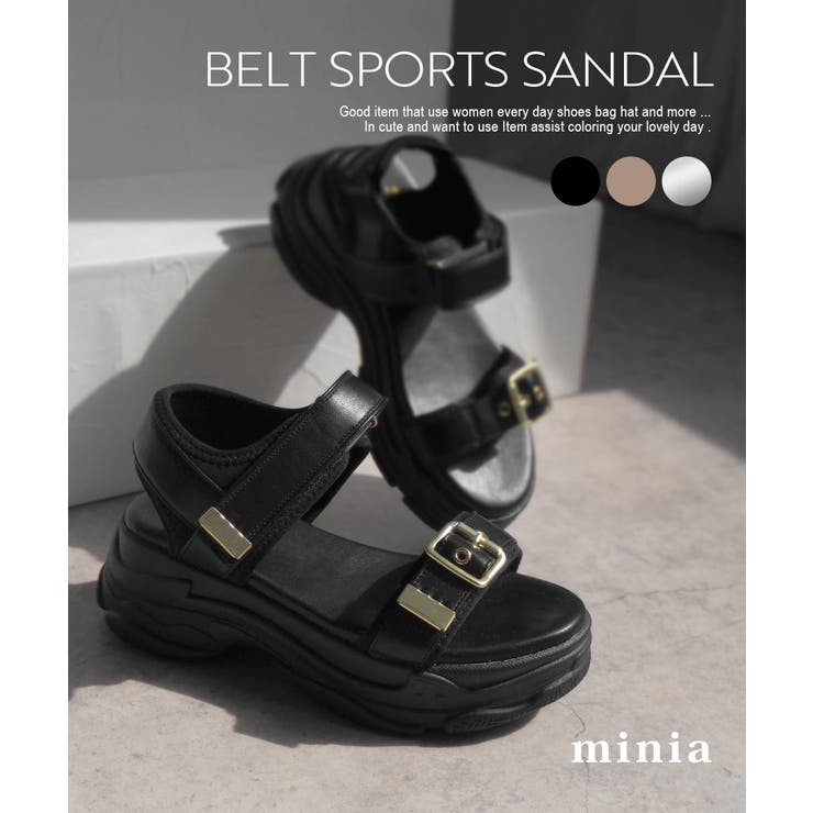 ベルトスポサン 厚底サンダル minia[品番：ASNS0000941]｜minia