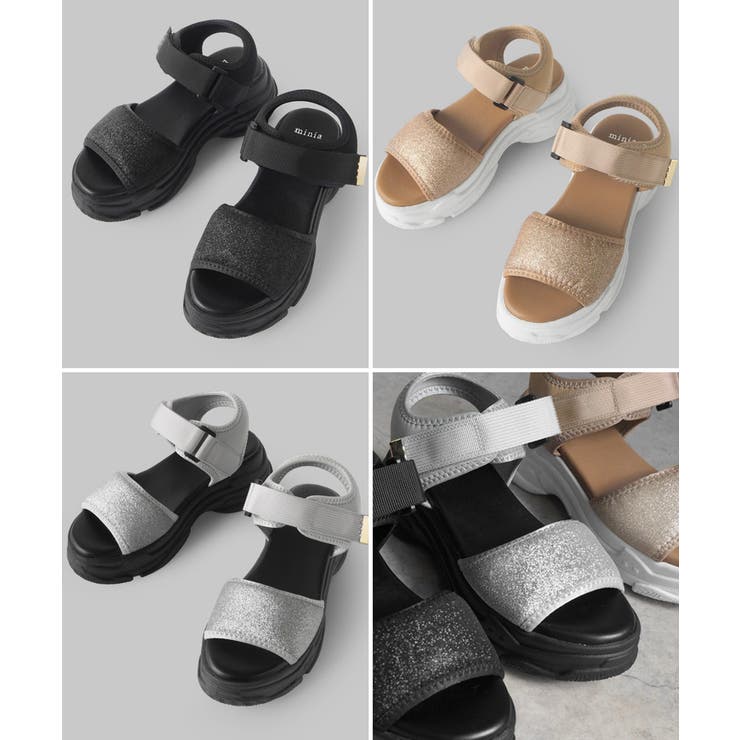 ラメスポサン minia 厚底スポーツサンダル[品番：ASNS0000938