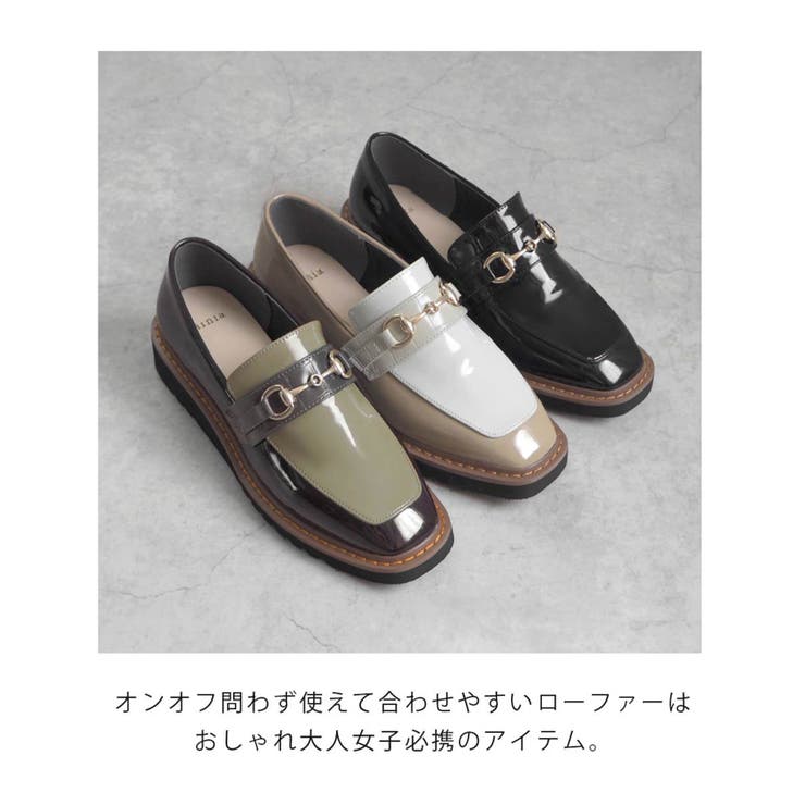 厚底エナメルローファー 3cmヒール minia[品番：ASNS0000944
