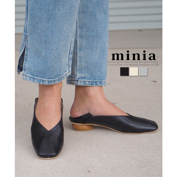 ブラック | 【かかとが踏める2WAY】大人見えシンプル ウッドヒールパンプス スクエアパンプ… | minia