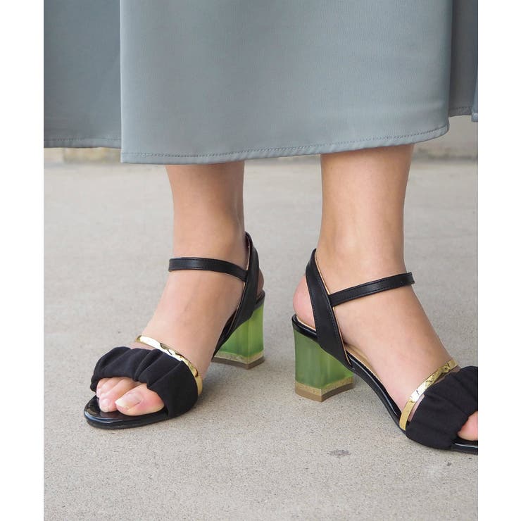 クリアヒールギャザーサンダル 5cmヒール minia | minia | 詳細画像2 