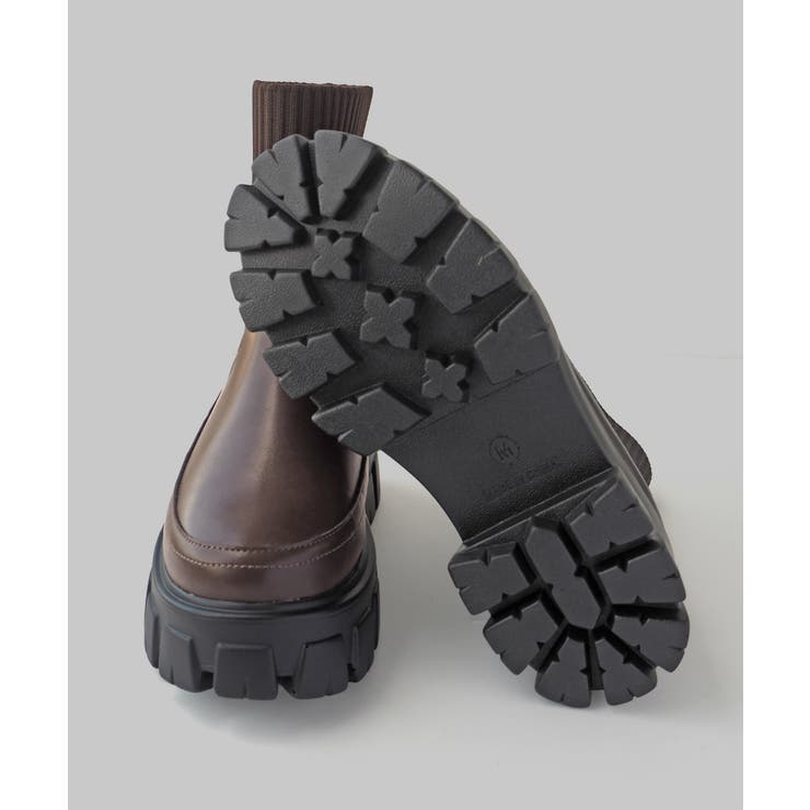 伸縮リブニットで足首きゅ！厚底ニットブーツ 厚底ブーツ minia | minia | 詳細画像10 