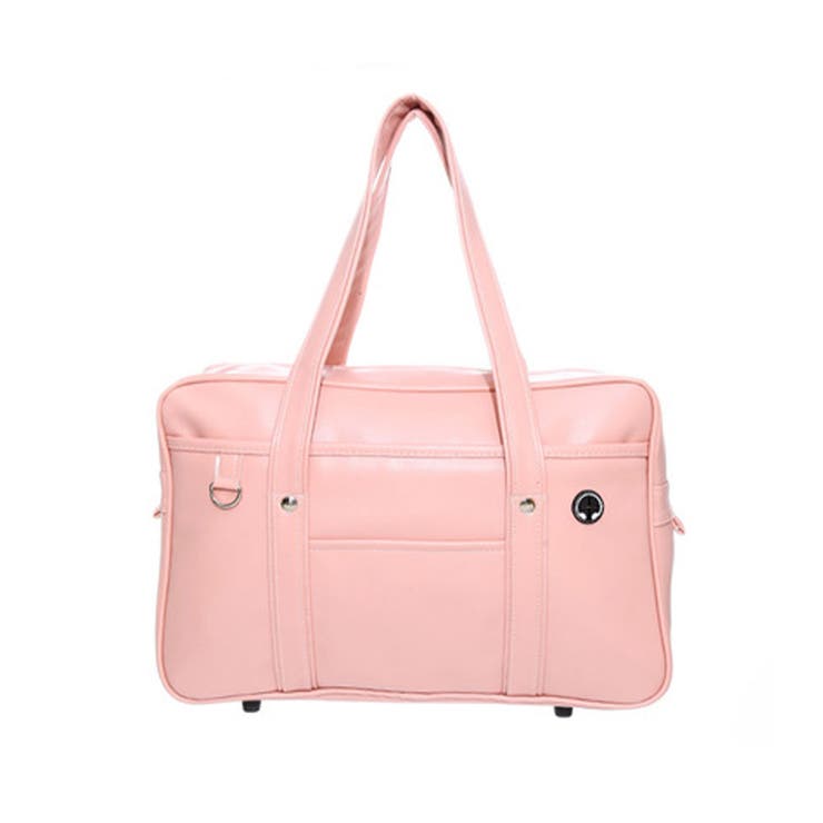 ピンク | スクールバッグ レディース ボストン型 大容量 合皮バッグ Dカン付き 通学用 | Aleh Te’enah