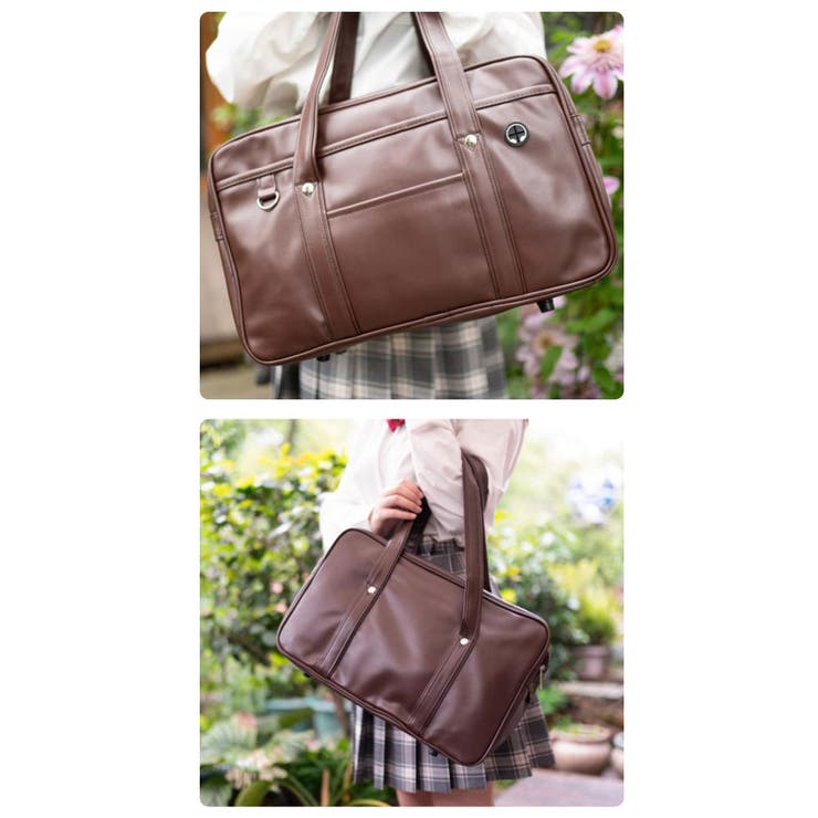 スクールバッグ レディース ボストン型 大容量 合皮バッグ Dカン付き 通学用 | Aleh Te’enah | 詳細画像9 