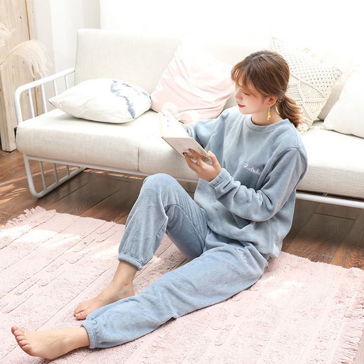 ブルー | 上下セット パジャマ 極暖ルームウェア | Aleh Te’enah