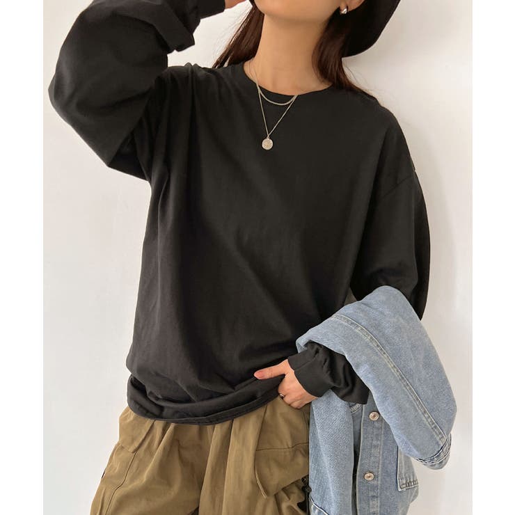 ブラック | 【GILDAN】ギルダン ロングスリーブ ビッグシルエット ロンT | Outfitter lab