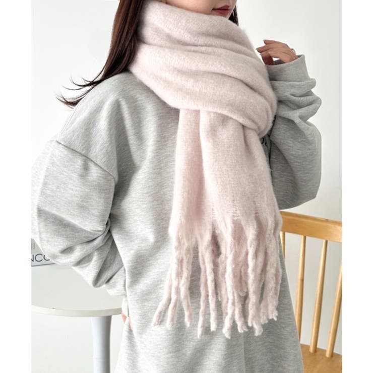 ライトピンク | ボリュームフリンジマフラー | Outfitter lab