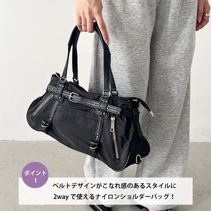 ベルトデザインナイロンショルダーバッグ | Outfitter lab | 詳細画像2 