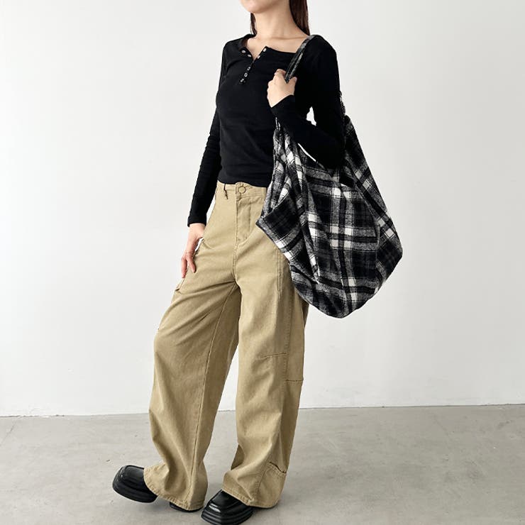 大容量チェックショルダーバッグ | Outfitter lab | 詳細画像14 