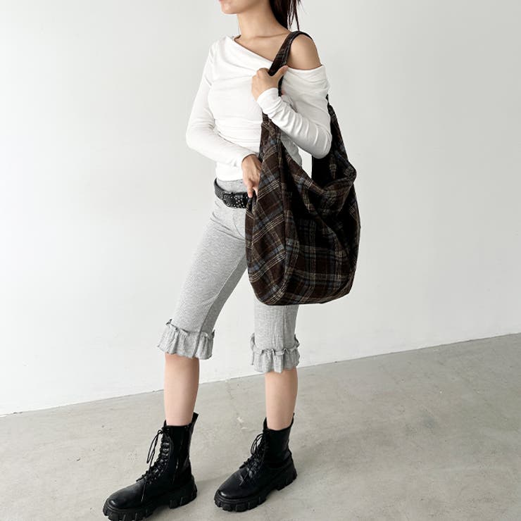 大容量チェックショルダーバッグ | Outfitter lab | 詳細画像19 