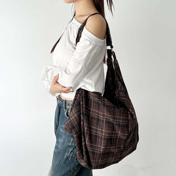 大容量チェックショルダーバッグ | Outfitter lab | 詳細画像20 