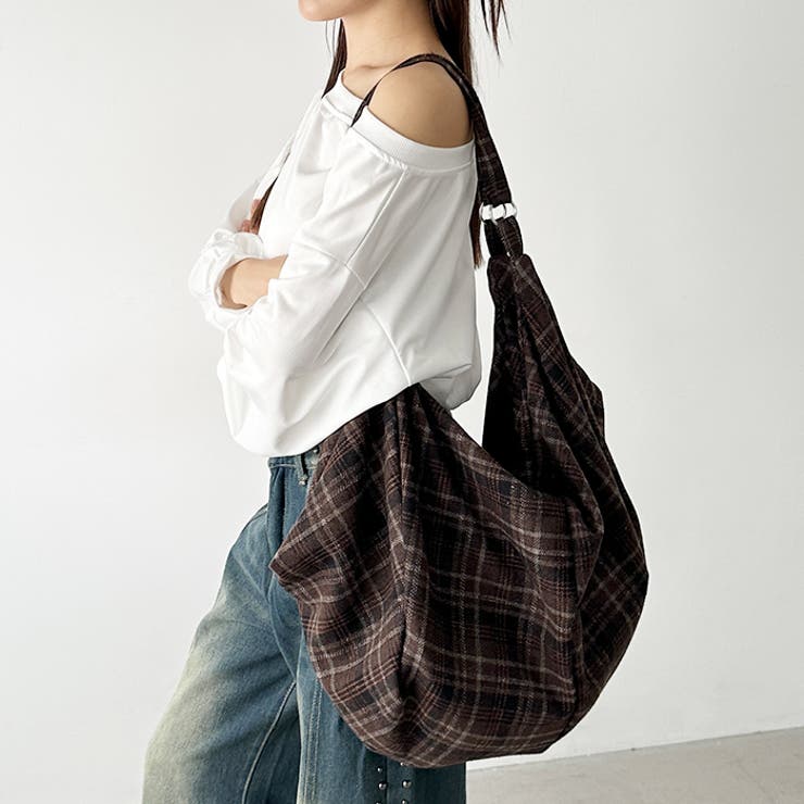 大容量チェックショルダーバッグ | Outfitter lab | 詳細画像21 