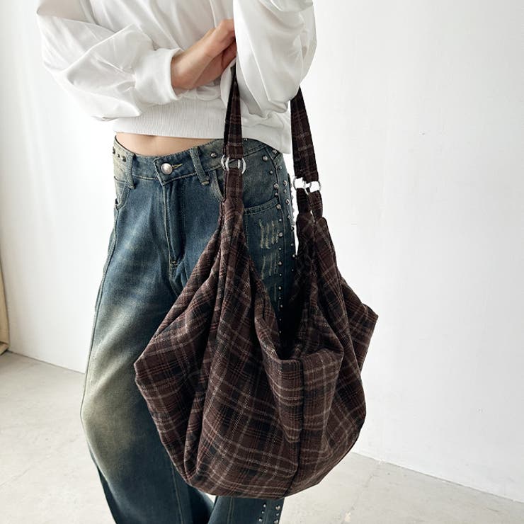 大容量チェックショルダーバッグ | Outfitter lab | 詳細画像23 