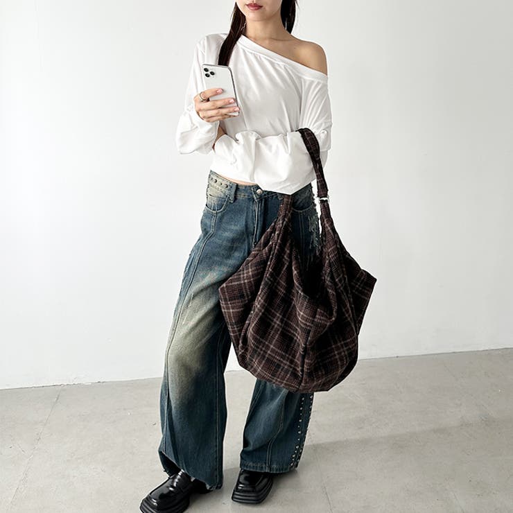 大容量チェックショルダーバッグ | Outfitter lab | 詳細画像24 