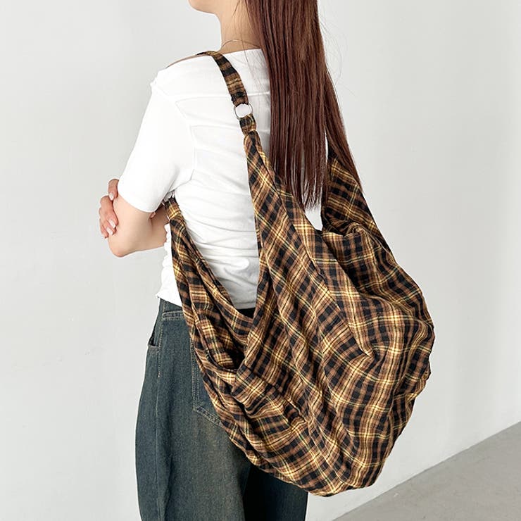 大容量チェックショルダーバッグ | Outfitter lab | 詳細画像7 