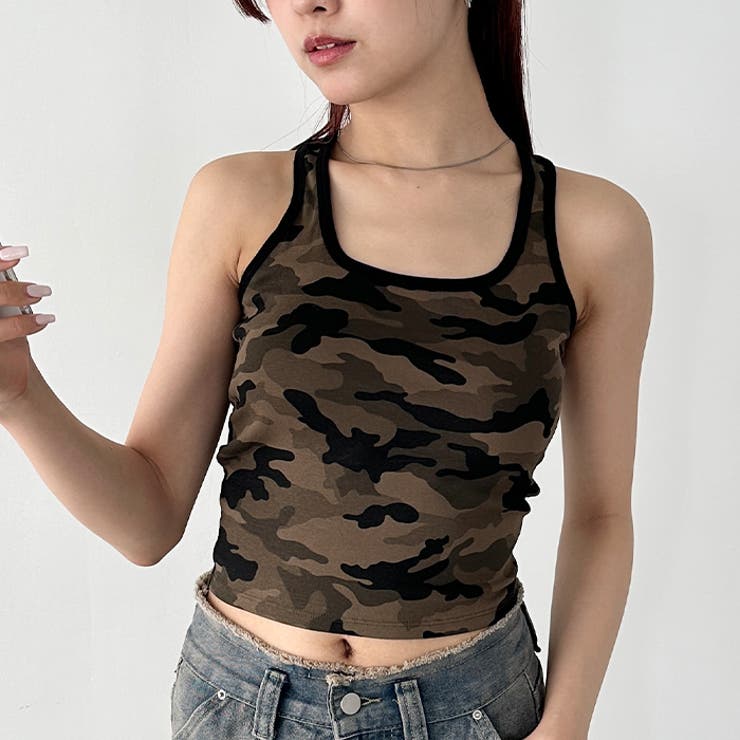 カップ付き迷彩柄タンクトップ[品番：OUTW0000531]｜Outfitter lab