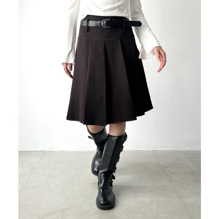 ブラウン | ミディ丈プリーツスカート | Outfitter lab