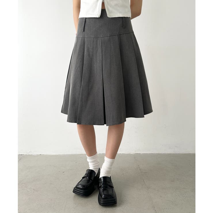 グレー | ミディ丈プリーツスカート | Outfitter lab