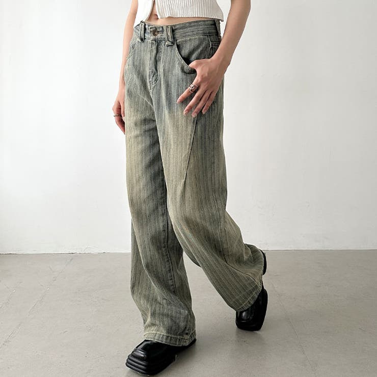 ストライプ柄ワイドデニムパンツ | Outfitter lab | 詳細画像5 