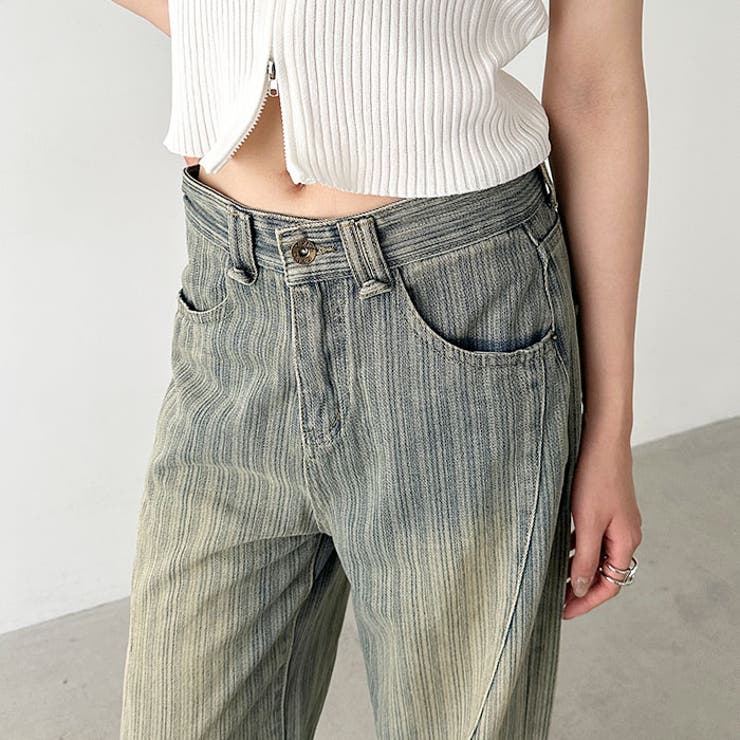 ストライプ柄ワイドデニムパンツ | Outfitter lab | 詳細画像8 