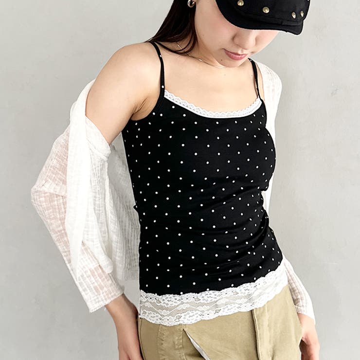 カップ付きドット柄キャミソール | Outfitter lab | 詳細画像13 