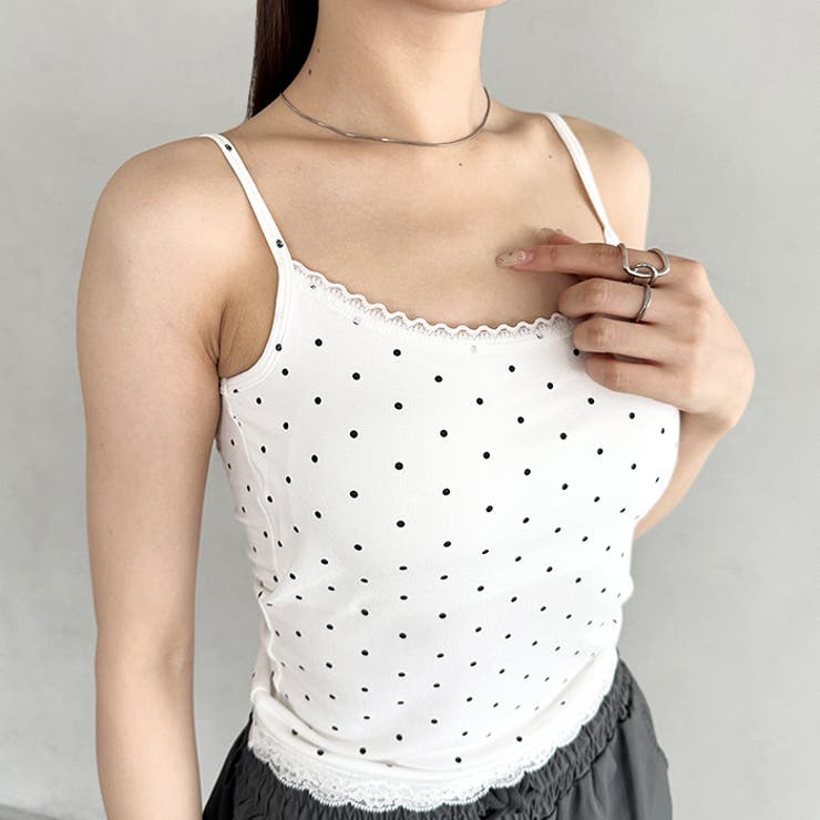 カップ付きドット柄キャミソール | Outfitter lab | 詳細画像7 