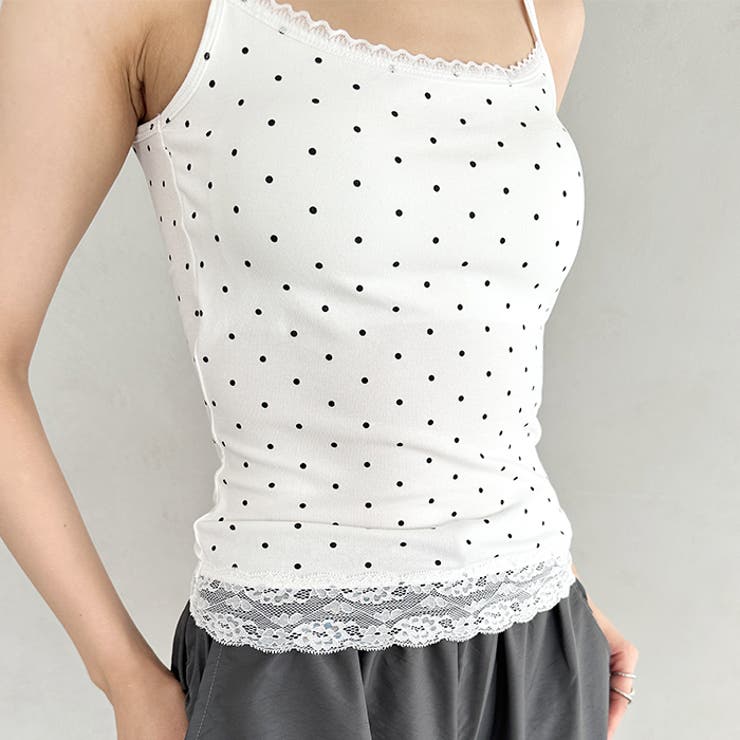 カップ付きドット柄キャミソール | Outfitter lab | 詳細画像8 