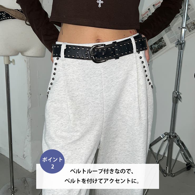 サイドスタッズスウェットワイドパンツ | Outfitter lab | 詳細画像3 