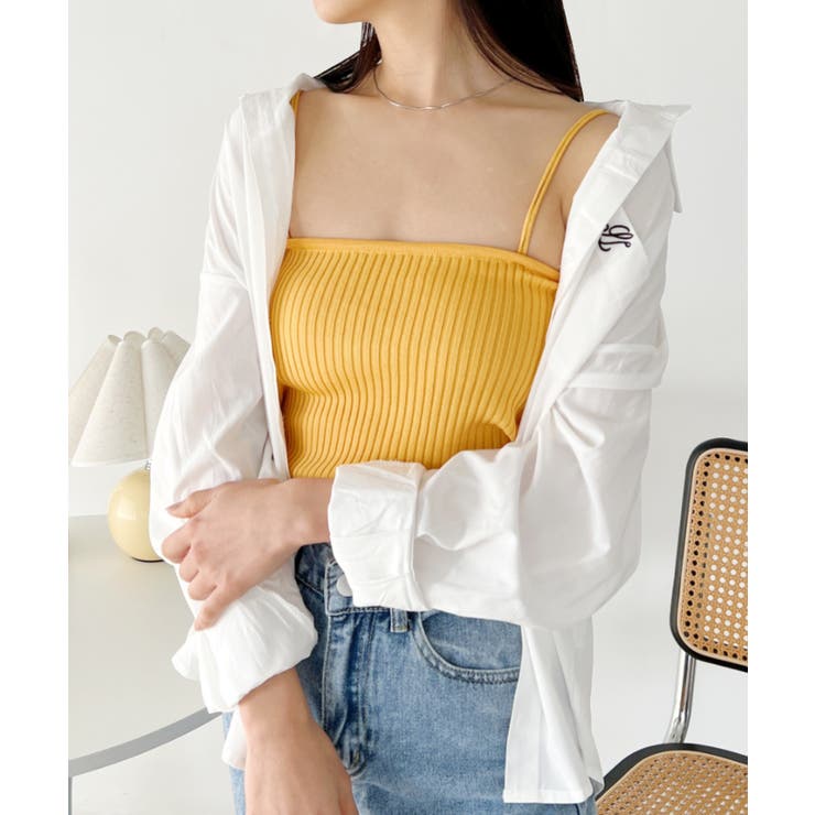 マスタード | ダブル ストラップ リブ キャミソール | Outfitter lab