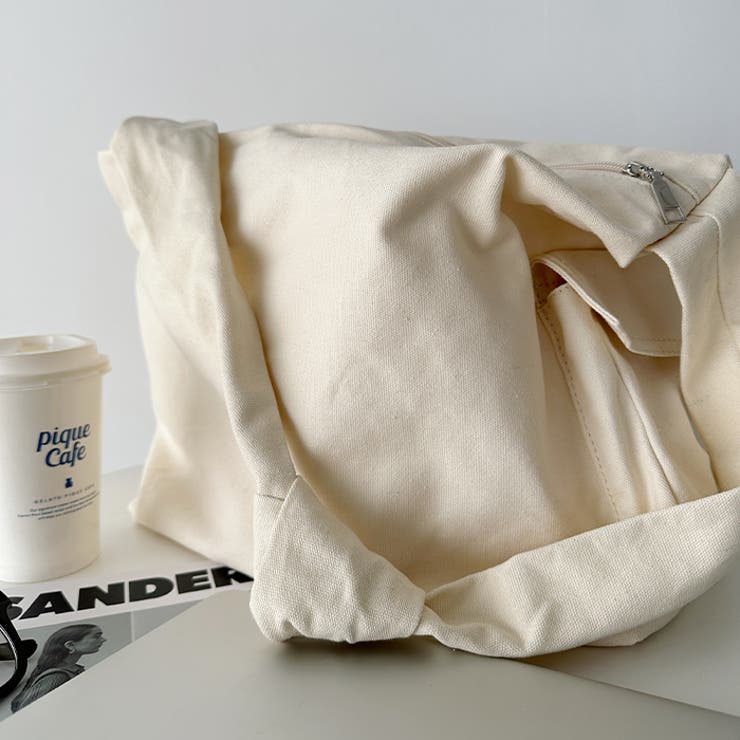 スマホポケット付き ビッグキャンバスショルダーバッグ | Outfitter lab | 詳細画像19 