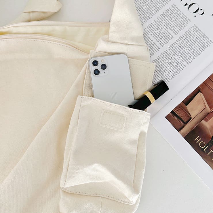 スマホポケット付き ビッグキャンバスショルダーバッグ | Outfitter lab | 詳細画像21 