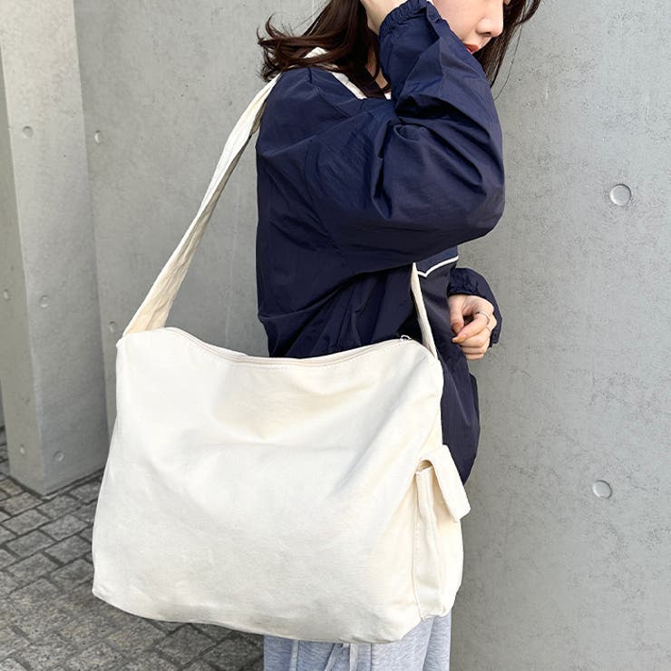 スマホポケット付き ビッグキャンバスショルダーバッグ | Outfitter lab | 詳細画像7 