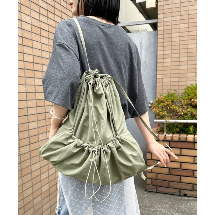 カーキ | ドローコードナイロンナップザック/リュック | Outfitter lab