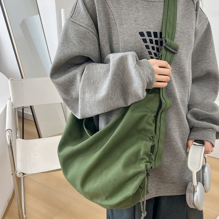 モノグラム キャンバス ループ ホボ ショルダーバッグ ドローコードギャザーキャンバスショルダーバッグ[品番