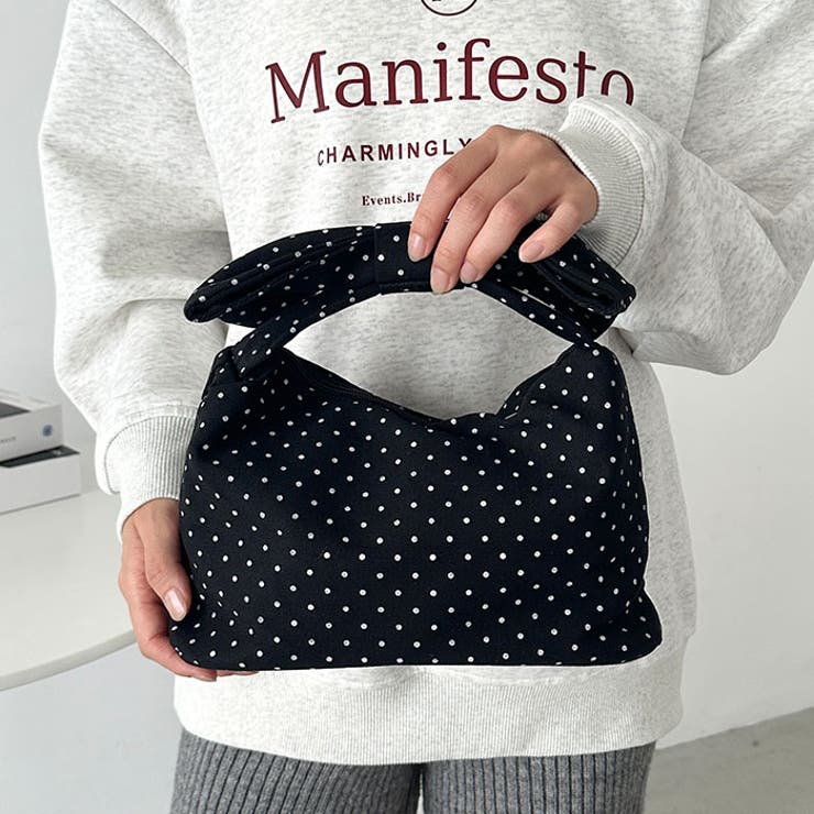 リボンモチーフ スクエアハンドバッグ | Outfitter lab | 詳細画像12 